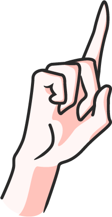 Left hand pointing